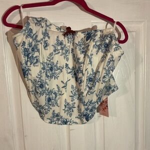 White and blue corset